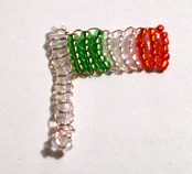 Bandiera italiana realizzata con perline rocailles